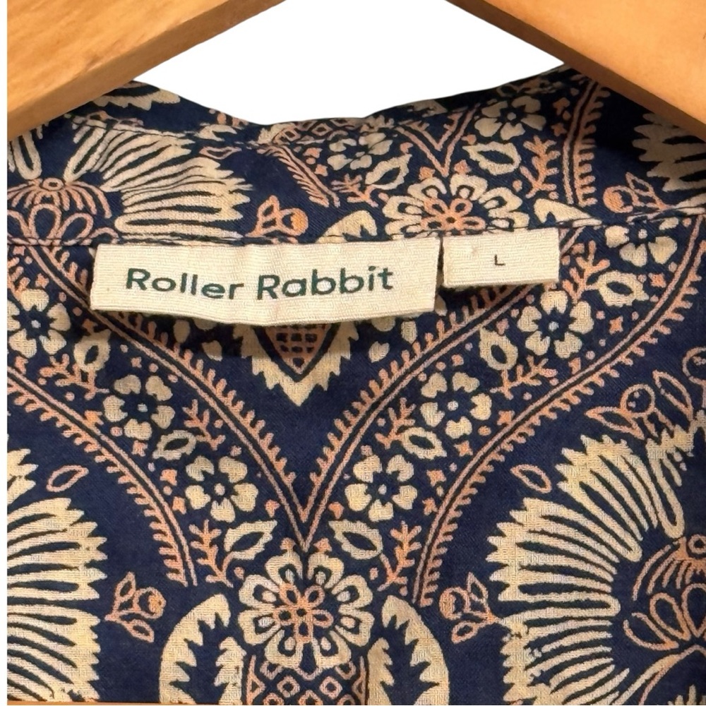 Roller Rabbit Paisley Button Down Shirt 100% Cotton Size Large - Picture 2 of 7